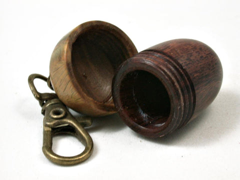 LV-2806  Ironwood & Verawood  Acorn  Pendant Box, Pill  Fob, Charm-SCREW CAP