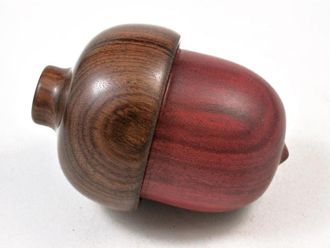LV-2978  Redheart & Tamboti Acorn Pill Box, Engagement Ring Box-SCREW CAP