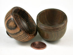 LV-2974 Verawood & Bocote Wooden Acorn Trinket Box, Engagement Ring Box-SCREW CAP
