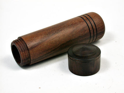 LV-2609  Texas Ebony &  Mun Ebony Slim Box, Toothpick Holder, Needle Case-SCREW CAP