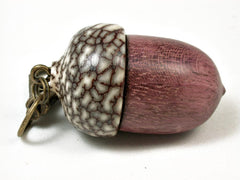 LV-2946  Acorn Pendant Box, Cremation Jewelry from Purpleheart & Betel Nut-SCREW CAP