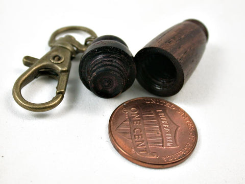 LV-3041  East Indie Rosewood & Camatillo Pendant Bead, Secret Compartment,  Barrel Bead-SCREW CAP