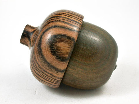 LV-2974 Verawood & Bocote Wooden Acorn Trinket Box, Engagement Ring Box-SCREW CAP