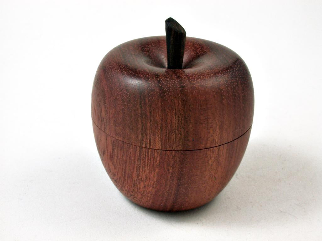 LV-2692 Wooden Apple Threaded Box Made from Satine & Ebony-SCREW CAP
