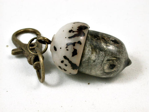 LV-2708  Buckeye Burl  & Palm Nut Acorn Pendant Box-SCREW CAP