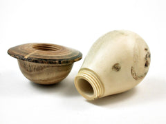 LV-2533 Holly & Japanese Pagoda Tree Wooden Mushroom Threaded Box, Urn-SCREW CAP