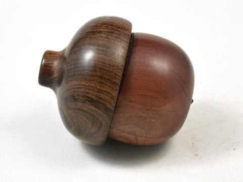 LV-3012  Manzanita & Tamboti Acorn Wooden Pill Holder, Ring Box, -SCREW CAP