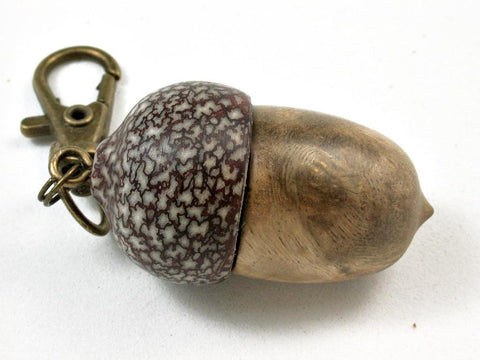 LV-2965 Oxhorn Bucida Burl & Betelnut Acorn Box, Pill Holder, Memorial Pendant-SCREW CAP