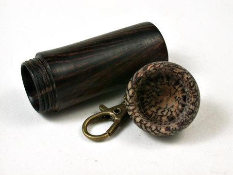 LV-2685  Mun Ebony & Betelnut  Pendant Box,  Pill Holder-SCREW CAP