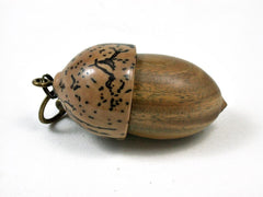 LV-2791 Verawood & Yolillo Palm Nut Acorn Pendant Box, Pill  Fob, Secret Compartment-SCREW CAP