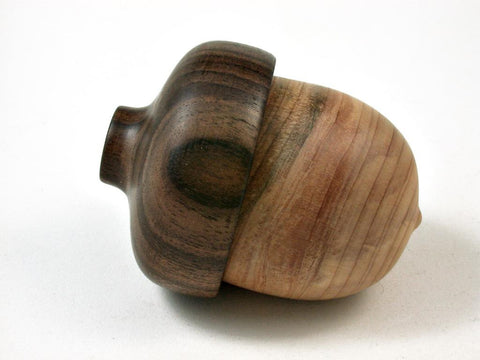 LV-2672 Port Orford Cedar & Kou Acorn Jewelry, Ring Box, Pill Box-SCREW CAP