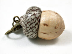 LV-3012 Masur Birch  and  Betel Nut Acorn Key Fob, Pill Holder, Memorial Pendant-SCREW CAP