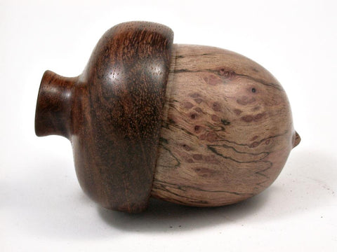 LV-2655 Papaturro Burl & Rosewood Acorn Jewelry, Pill , Trinket Box-SCREW CAP