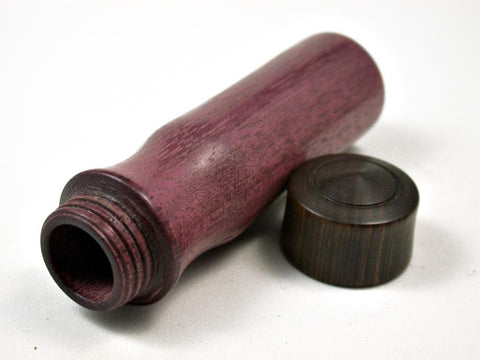LV-3060  Purpleheart & Lignum Slim Box, Toothpick Holder, Needle Case-SCREW CAP