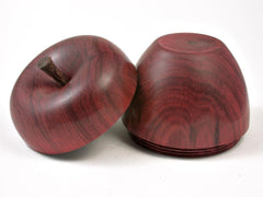 LV-2817  Wooden Apple Threaded Box Made from Redheartheart & Brownheart Stem-SCREW CAP