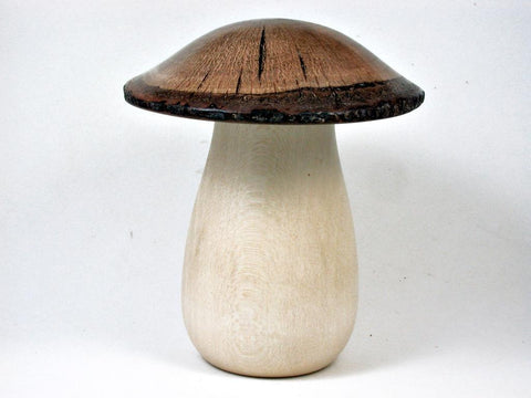 LV-3027  Holly & Live Oak Wooden Mushroom Trinket Box, Pill, Jewelry Box-THREADED