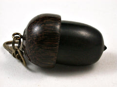 LV-2709  Malaysian Blackwood & Black Palm Nut Acorn Pendant Box, Pill Fob-SCREW CAP