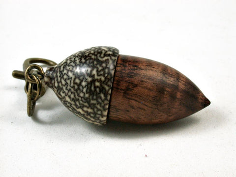 LV-2717  Curly Koa & Betelnut Acorn Pendant Box-SCREW CAP