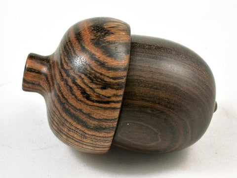 LV-2975 Black Chacate & Bocote Acorn Pill Box, Engagement Ring Box-SCREW CAP
