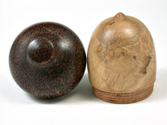 LV-2749 Coffee Burl & Coconut Palm Acorn Jewelry, Ring Box, Pill Box-SCREW CAP
