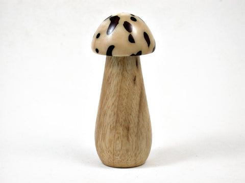LV-3149  Persimmon & Raphia Palm Nut Mushroom Box-THREADED