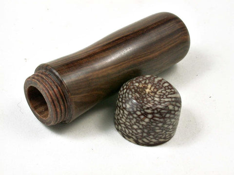 LV-3047 Lignum Vitae & Betelnut  Slim Pill Box, Toothpick Holder, Needle Case-SCREW CAP