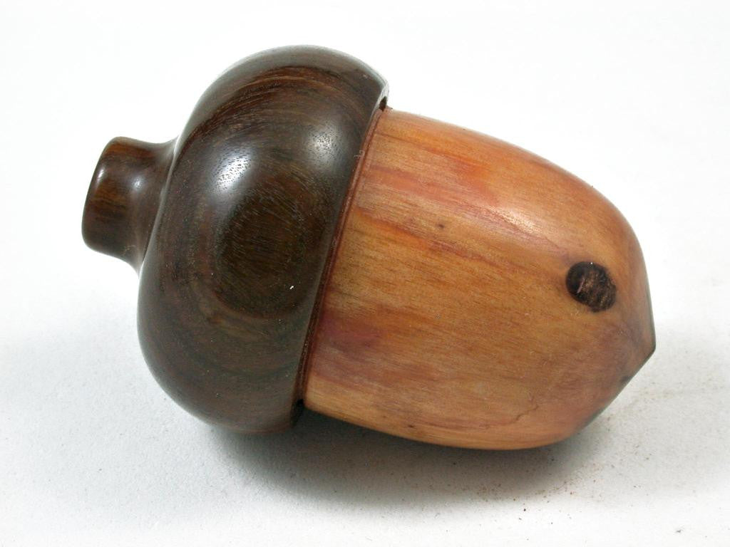 LV-3018  Raja Kayu with Lignum Vitae Acorn Wooden Pill Holder, Ring Box, -SCREW CAP