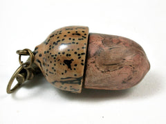 LV-2938  Acorn Pendant Box, Compartment Jewelry from Papaturro Burl  & Palm Nut-SCREW CAP