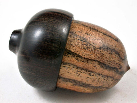 LV-3044  Bocote & Ebony Acorn Pill Box, Jewelry Box, Engagement Ring Box-SCREW CAP