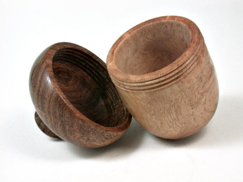 LV-2753  Cola de Pava & Mesquite Acorn Jewelry, Ring Box, Pill Box-SCREW CAP