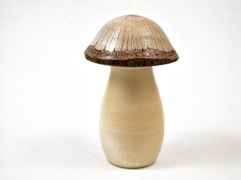 LV-3148  Holly & Live Oak Wooden Mushroom Trinket Box, Pill, Jewelry Box-THREADED