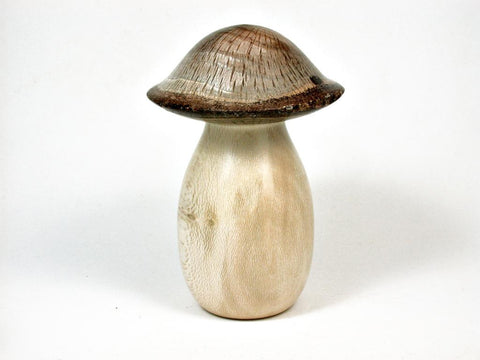 LV-2953  Holly & Live Oak Wooden Mushroom Trinket Box, Pill, Jewelry Box-THREADED