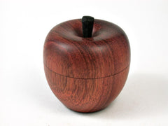 LV-2819  Wooden Apple Threaded Box Made from Satine & Ebony-SCREW CAP