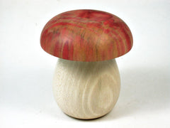 LV-3030  Holly & Flamed Box Elder Wooden Mushroom Trinket Box, Pill, Jewelry Box-THREADED