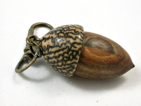 LV-2628 Chittum Wood & Betelnut Acorn Pendant Box,Bag Charm, Keychain-SCREW CAP