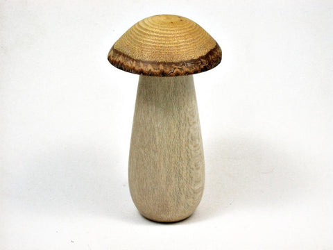 LV-2640 Holly & Wisteria Wooden Mushroom Threaded Box, Urn-SCREW CAP