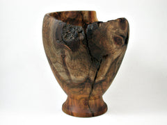 LV-3137  Chittum Wood Turned Pedestal Vessel, Footed Vase, Wooden Bowl