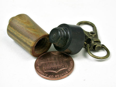 LV-2875  Compartment Pendant, Bag Charm, Cremation Jewelry Verawood & Ebony-SCREW CAP