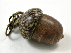 LV-2627 Pollyana Burl & Betelnut Pendant Acorn, Charm, Secret Compartment, Cremation Jewelry -SCREW CAP