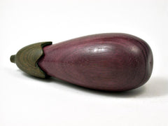 LV-2764  Purpleheart & Verawood Eggplant Threaded Box, Needle Case, Jewelry Box-SCREW CAP