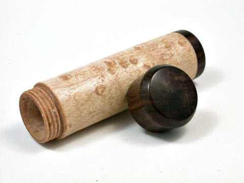 LV-2650 Birdseye Maple & Patridgewood  Slim Box, Toothpick Holder, Needle Case-SCREW CAP