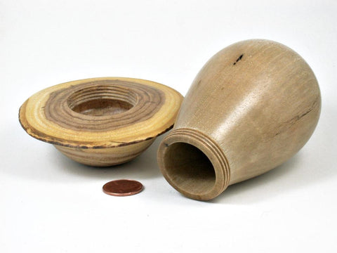 LV-2999  Pagoda Tree & Persimmon Wooden Mushroom Trinket Box, Pill, Jewelry Box-THREADED