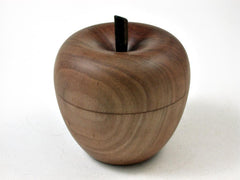 LV-2691  Apple Wood &  Ebony Stem Wooden Apple Threaded Box-SCREW CAP