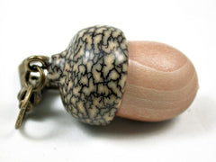 LV-3173 Manzanita & Betel Nut Acorn Pendant Box, Charm, Pill Holder-SCREW CAP