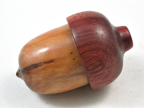LV-2983 Raja Kayu & Padauk Acorn Pill Box, Engagement Ring Box-SCREW CAP