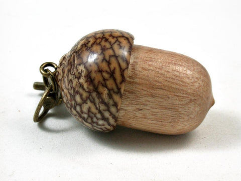 LV-3004  Perfume Wood & Betel Nut  Acorn Box, Pill Holder, Compartment Pendant-SCREW CAP