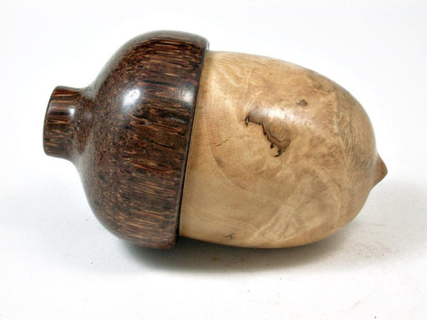 LV-2749 Coffee Burl & Coconut Palm Acorn Jewelry, Ring Box, Pill Box-SCREW CAP