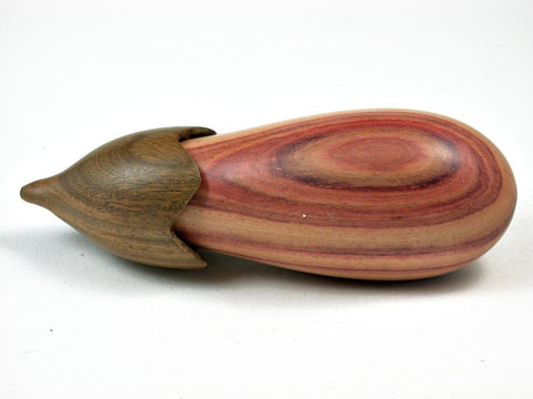 LV-2891 Eggplant Threaded Box, Needle Case, Jewelry Box from Tulipwood & Verawood-SCREW CAP