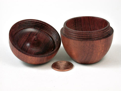 LV-2819  Wooden Apple Threaded Box Made from Satine & Ebony-SCREW CAP