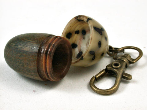 LV-2700  Verawood & Palm Nut Acorn Pendant Box, Memorial Jewlry-SCREW CAP
